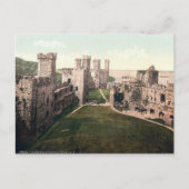 カーナーヴォン城内部、1910年代のウェールズ ポストカード (正面)