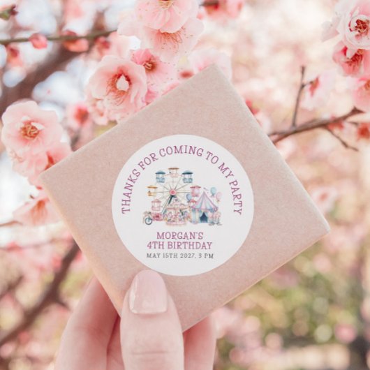 カーニバルかわいい誕生日バジェットありがとう ラウンドシール