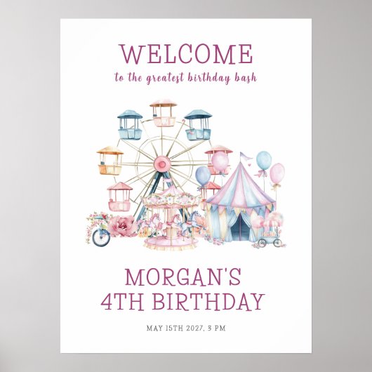 カーニバルかわいい誕生日バジェットへようこそ ポスター (正面)