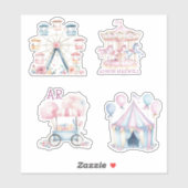 カーニバルかわいい誕生日バジェットモノグラム シール (シート)