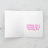 カーニバルのおもしろいフラミンゴキッズ5th誕生日 カード (内部)