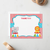 カーニバルのサーカスはメッセージカード感謝していしています ノートカード (正面/裏面インサイチュ)