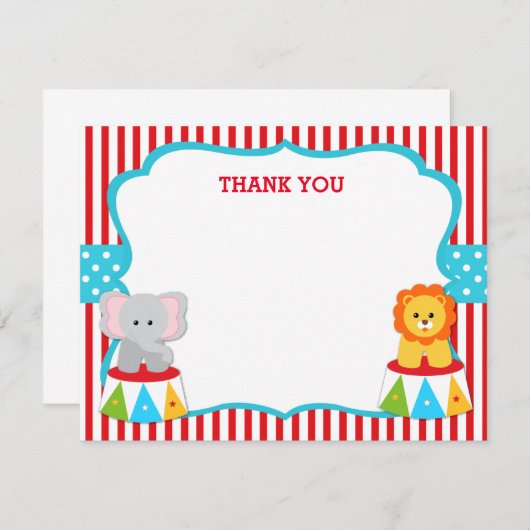 カーニバルのサーカスはメッセージカード感謝していしています ノートカード (正面/裏面)