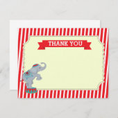 カーニバルのサーカスはメッセージカード感謝していしています 招待状 (正面/裏面)