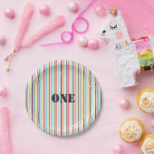 カーニバルのストライプな紙皿{編集可能文字} ペーパープレート (パーティー)