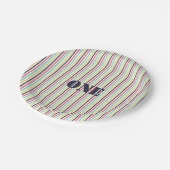 カーニバルのストライプな紙皿{編集可能文字} ペーパープレート (アングル)