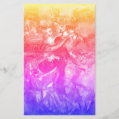 カーニバルのダンスの仮面舞踏会のダンサーのピンクの黄色の青 便箋 (正面)
