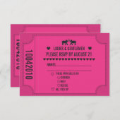 カーニバルのチケット3.5x5 RSVPの招待状 出欠カード (正面/裏面)