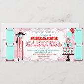 カーニバルのテントのケーキの誕生日の招待状 招待状 (裏面)