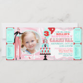 カーニバルのテントのケーキの誕生日の招待状 招待状 (正面)