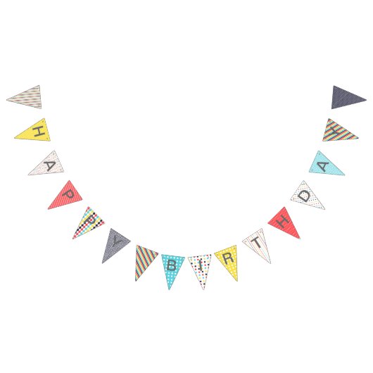 カーニバルのハッピーバースデーの旗 バンティングフラッグ (全)