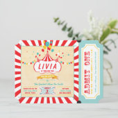 カーニバルのバースデーパーティ招待状 招待状 (スタンド正面)