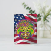 カーニバルのパーティーの3つのデザインからのコンボのパックの一突き インビテーションポストカード (スタンド正面)