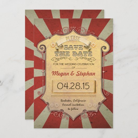 カーニバルの保存日付カード セーブザデート (正面/裏面)