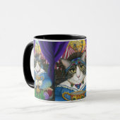 カーニバルの占い師猫の占いカードの芸術のマグ マグカップ (正面左)