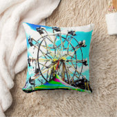 カーニバルの回転木馬の馬の観覧車のポップアートの写真 クッション (ブランケット)