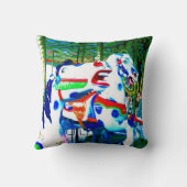 カーニバルの回転木馬の馬の観覧車のポップアートの写真 クッション (裏面)