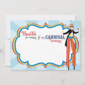 カーニバルの支柱の歩行者の綿菓子は感謝していしています サンキューカード (裏面)