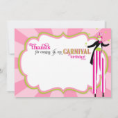 カーニバルの支柱の歩行者及び綿菓子は1感謝していしています サンキューカード (裏面)