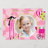 カーニバルの支柱の歩行者及び綿菓子は1感謝していしています サンキューカード (正面/裏面)