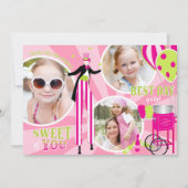 カーニバルの支柱の歩行者及び綿菓子は3感謝していしています サンキューカード (正面)