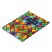 カーニバルの明るい色のガラスのタイル – あなたの名前 ノートブック (左側)