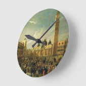 カーニバルの最後の日、セントマークのスクエア、V ラウンド壁時計 (傾斜)