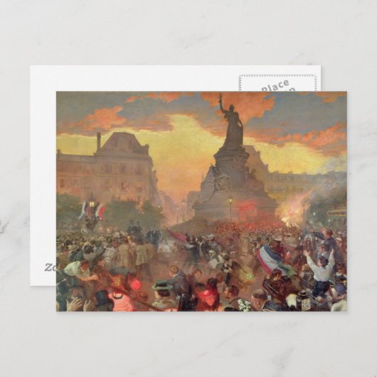 カーニバルの栄誉の下でのパリロシアの ポストカード (正面/裏面)