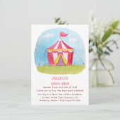 カーニバルの水彩画のバースデーパーティ招待状 招待状 (スタンド正面)