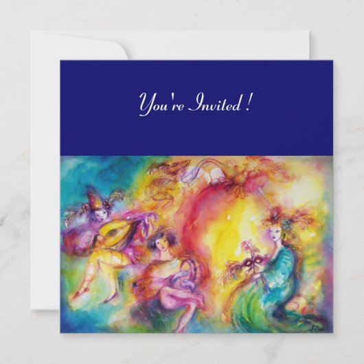 カーニバルの燃えるようなマスカラードボール、マーディ・グラス 招待状 (正面)