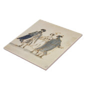 カーニバルの衣裳の3つの覆われた姿(ペン及び タイル (側面)