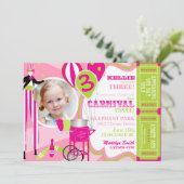 カーニバルの誕生日の招待状の支柱の歩行者 招待状 (スタンド正面)