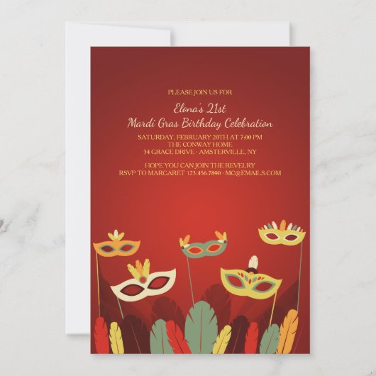 カーニバルは招待状を覆います 招待状 (正面)