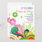 カーニバルはCinco deメーヨーの招待状を着色します 招待状 (正面/裏面)