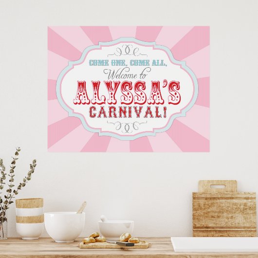 カーニバルまたはサーカスウェルカムサインfor Allysa ポスター (キッチン)