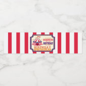 カーニバルまたはサーカス王室のブルー誕生日 ペットボトルラベル (シングルラベル)