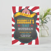 カーニバルまたはサーカス誕生日パーティーの招待 招待状 (スタンド正面)