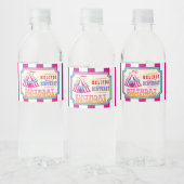 カーニバルまたはサーカス、ホットピンクの誕生日の壮観 ペットボトルラベル (ボトル)