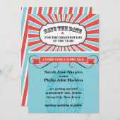 カーニバルをテーマにした結婚式の招待状（Save the Date） セーブザデート (正面/裏面)