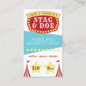 カーニバルをテーマにしたStagとDoeチケット 名刺 (裏面)