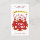 カーニバルをテーマにしたStagとDoeチケット 名刺 (正面)