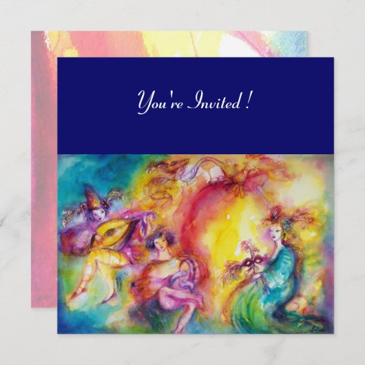 カーニバルを焼く，マルディグラスマスカレード 招待状 (正面/裏面)