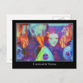 カーニバルインヴェネツィア – カラフルカーニバルマスク ポストカード (正面/裏面)