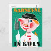 カーニバルイン・ケルン傘の下の幸福な男 ポストカード (正面/裏面)