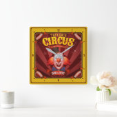 カーニバルカスタムピエロビッグトップファミリーサーカスショー スクエア壁時計 (ホーム)