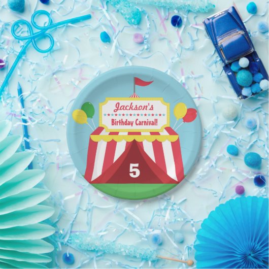カーニバルカラフルをテーマにした子供の誕生日パーティー ペーパープレート (パーティー)