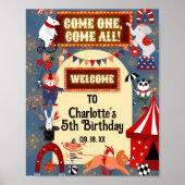 カーニバルカラフルサーカスバースデーパーティーウェルカム ポスター (正面)