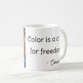 カーニバルカラフルピクセルアートポートレート コーヒーマグカップ (正面右)