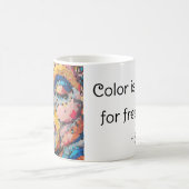 カーニバルカラフルピクセルアートポートレート コーヒーマグカップ (中央)