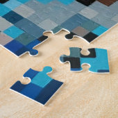 カーニバルカラフルピクセルアートポートレート ジグソーパズル (側面)